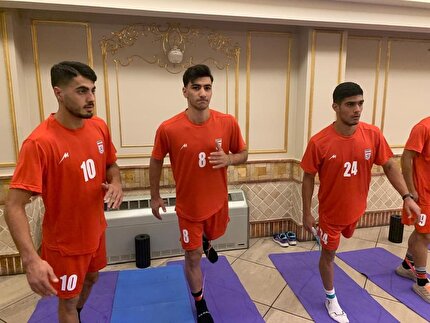 تمرین صبحگاهی تیم ملی امید در هتل