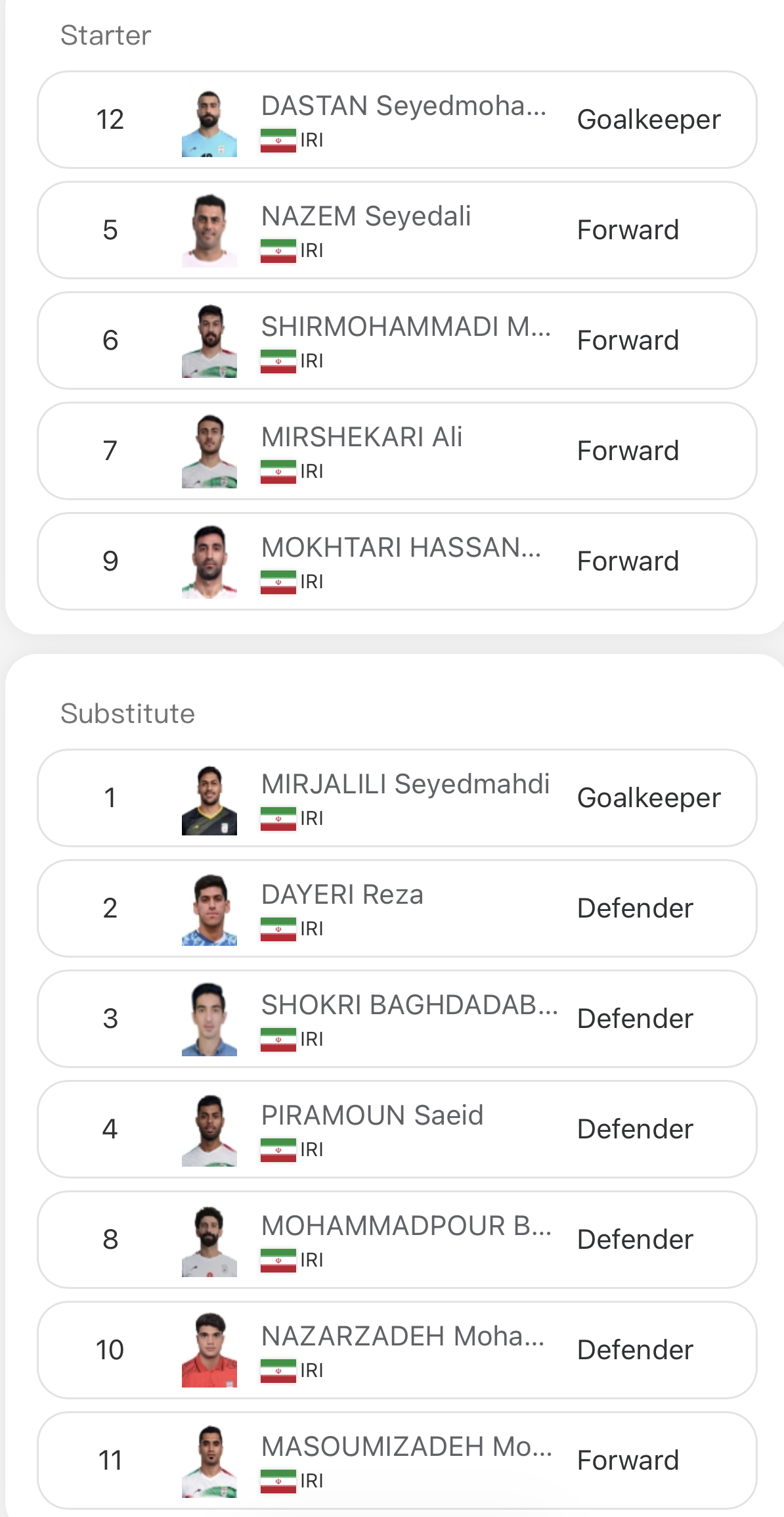 گزارش زنده فینال رقابت‌ها: دیدار ایران – عمان
