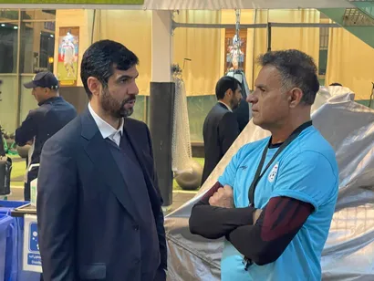 حضور رئیس کمیته فوتبال ساحلی در تمرین ساحلی بازان
