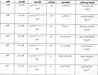 اعلام رای کارت های زرد و قرمز دور نخست لیگ دسته اول