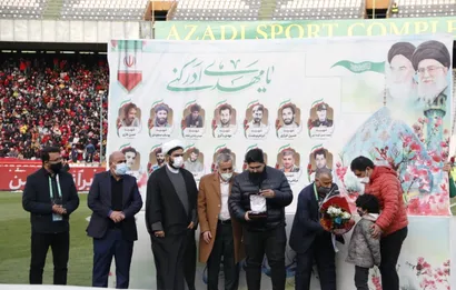 تجلیل فدراسیون فوتبال از سردار سرلشکر شهید كوسه چى در شهرآورد ۹۸