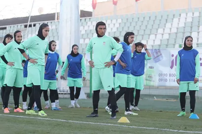 تمرین بعدازظهر تیم ملی فوتبال بانوان با بازی درون‌تیمی برگزار شد